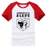 black and white tshirt cat