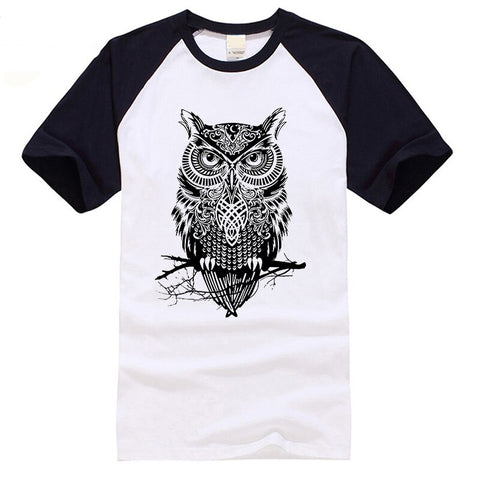 black and white tshirt owl