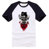 black and white tshirt pug