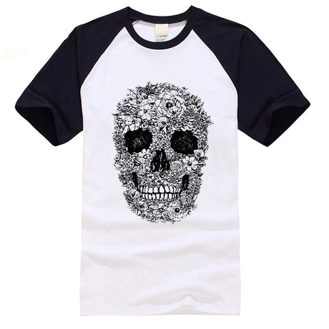 black and white tshirt skeleton